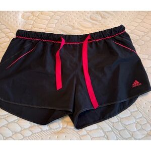 Adidas Women's Athletic Shorts Black with Pink Details